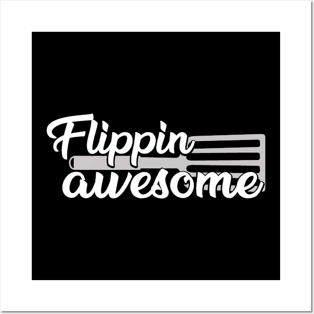 Food Pun Flippin Awesome Spatula Foodie Gift Wall Art by StacysCellar